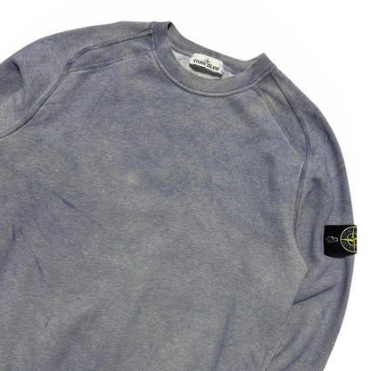 Stone Island Dust Treatment Pullover Crewneck | Large, Dusty Blue