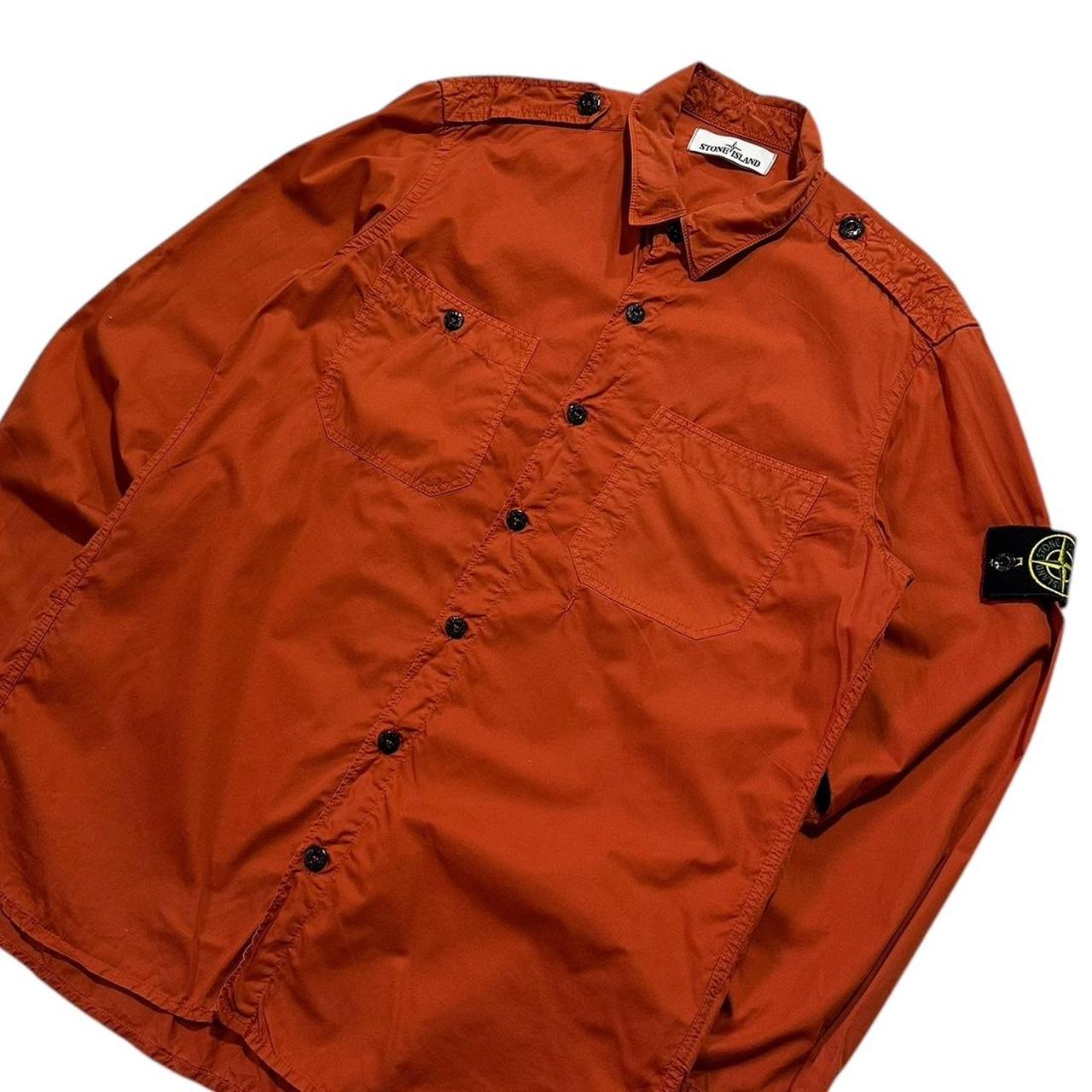 Stone Island Orange Button Overshirt