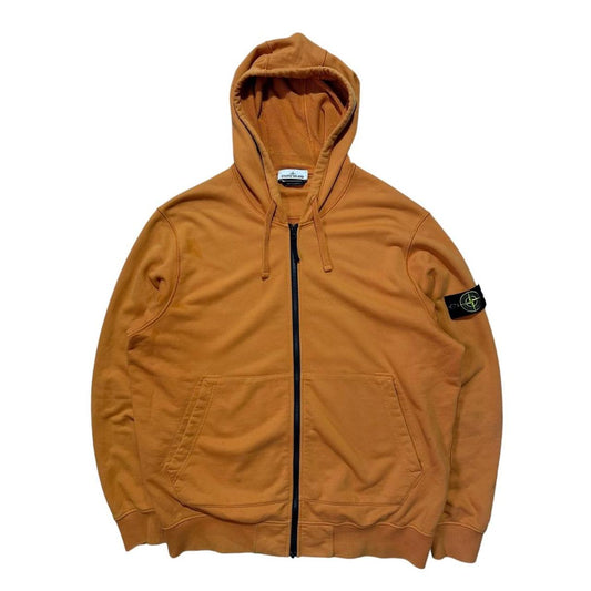 Stone Island Orange Zip Up Hoodie