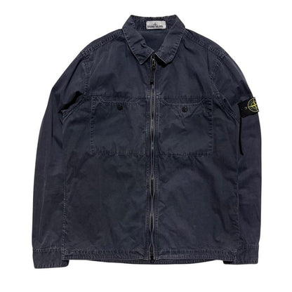 Stone Island Canvas Overshirt | Large, Navy