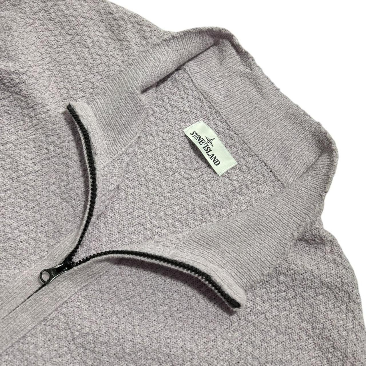 Stone Island Full Zip Knit | Small, Light Grey