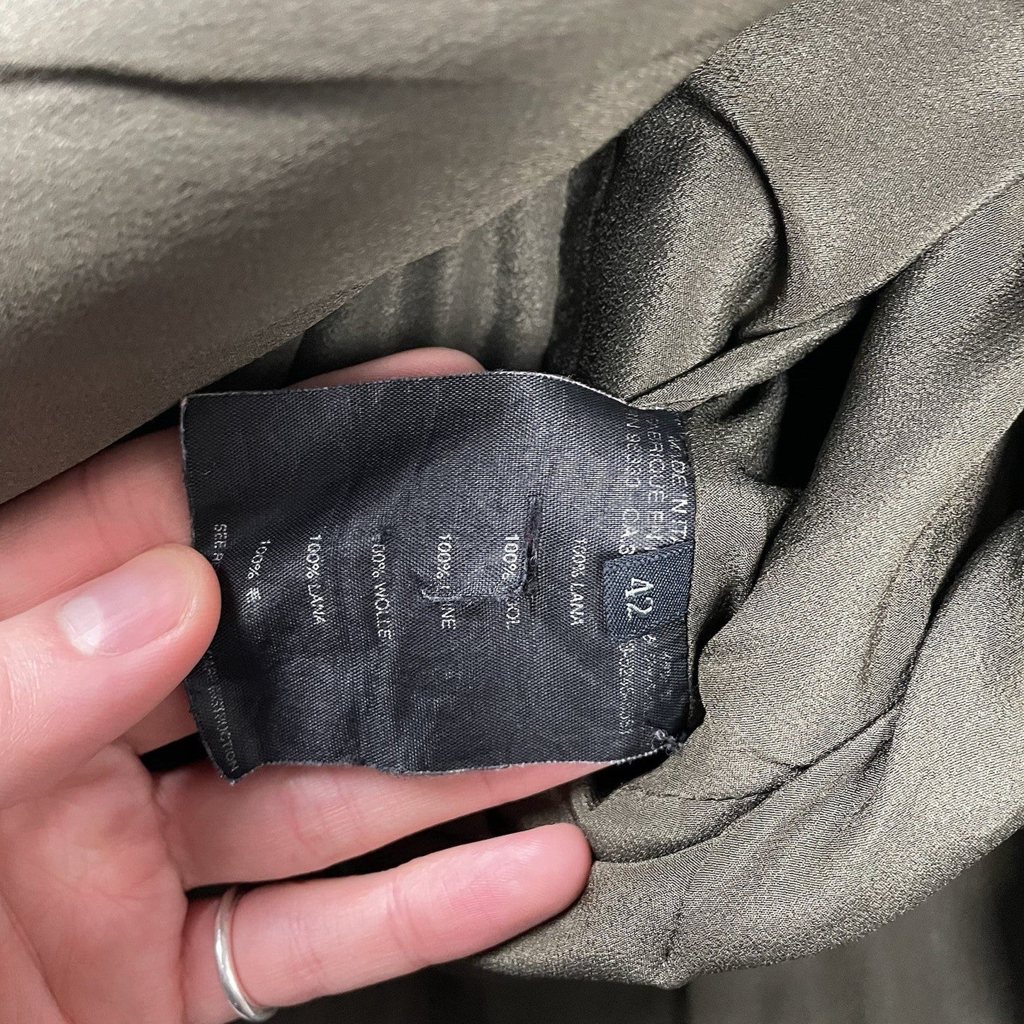Prada Trench Coat 100% Wool, Size UK 8 | O/S, Green