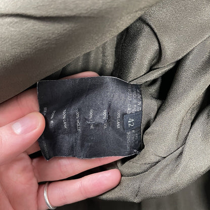 Prada Trench Coat 100% Wool, Size UK 8 | O/S, Green