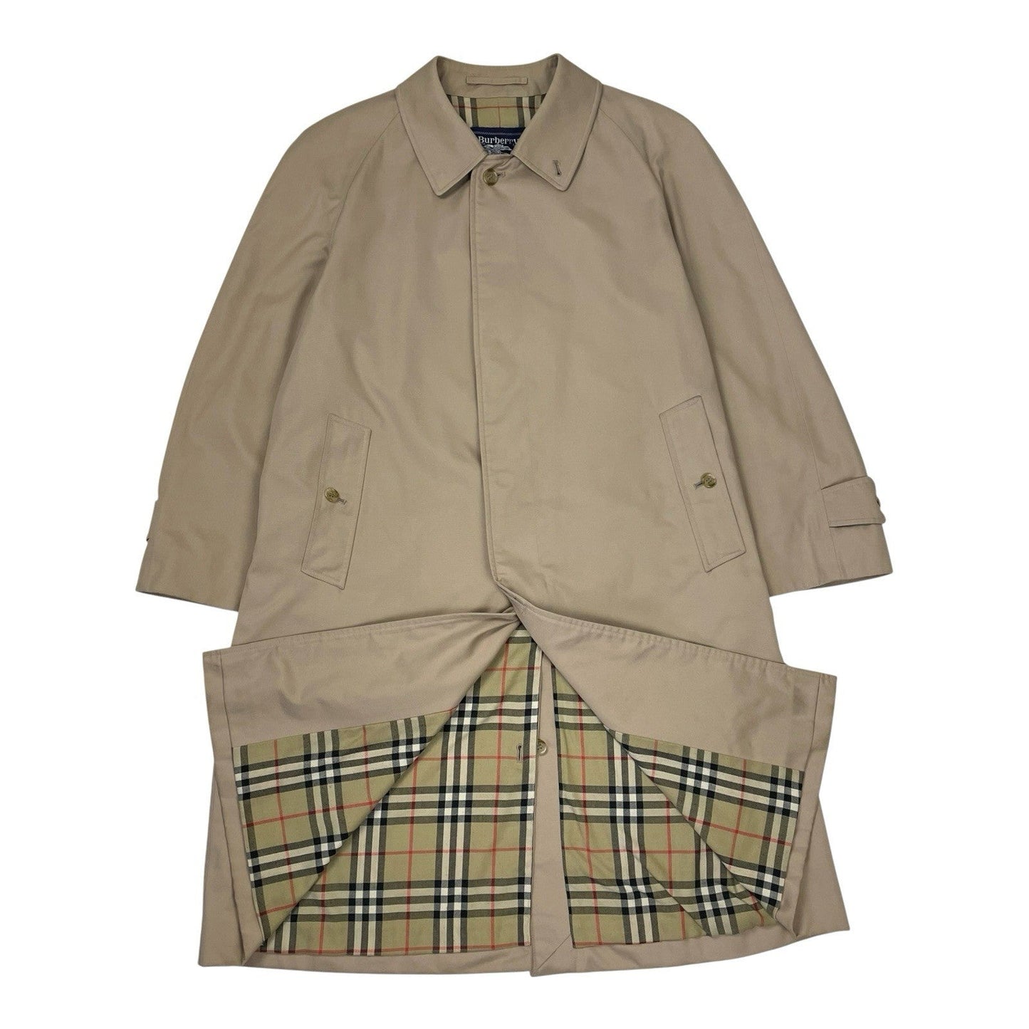 Vintage Burberry Nova Check Trench Coat, Size 50 | O/S, Beige
