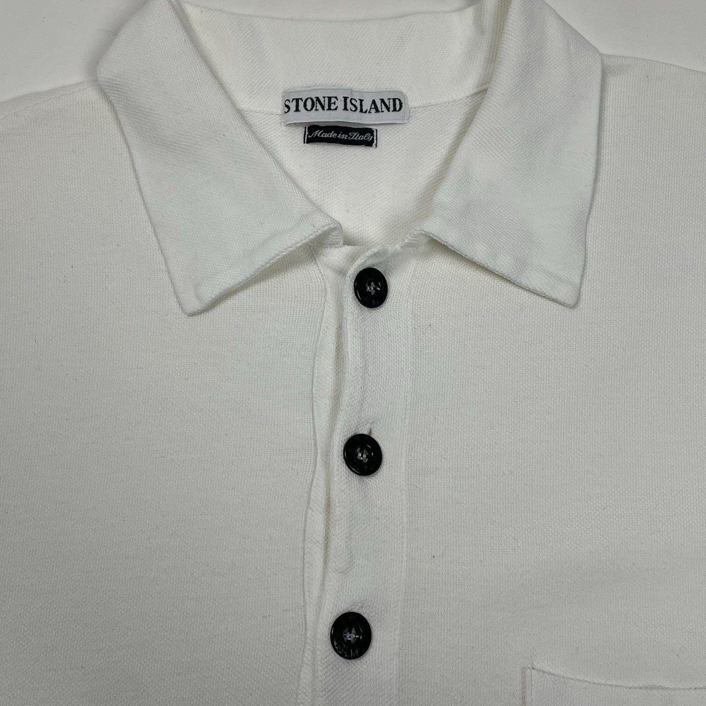 Vintage Stone Island Marina Polo Shirt, Size XL | O/S, White