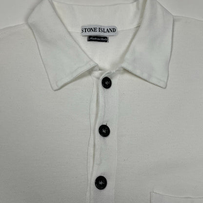 Vintage Stone Island Marina Polo Shirt, Size XL | O/S, White