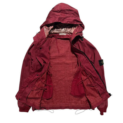 Stone Island 2004 Lino Flax Red Jacket | Large, Red