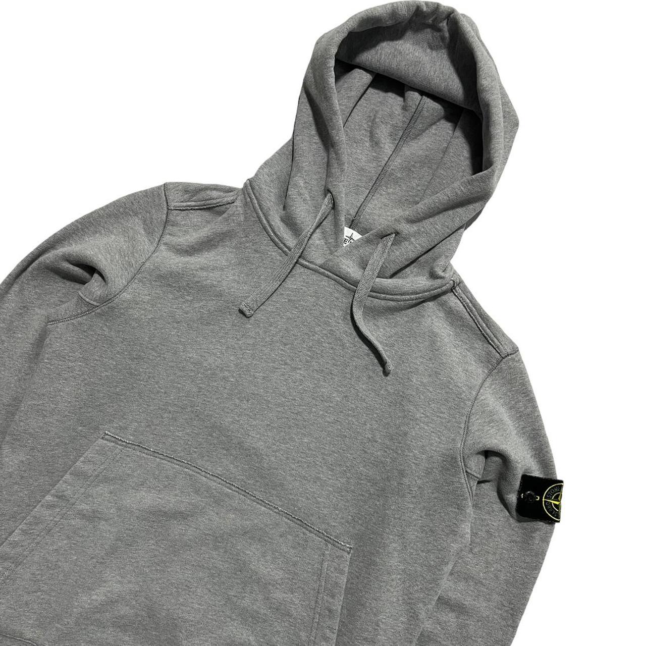 Stone island grey pullover hoodie