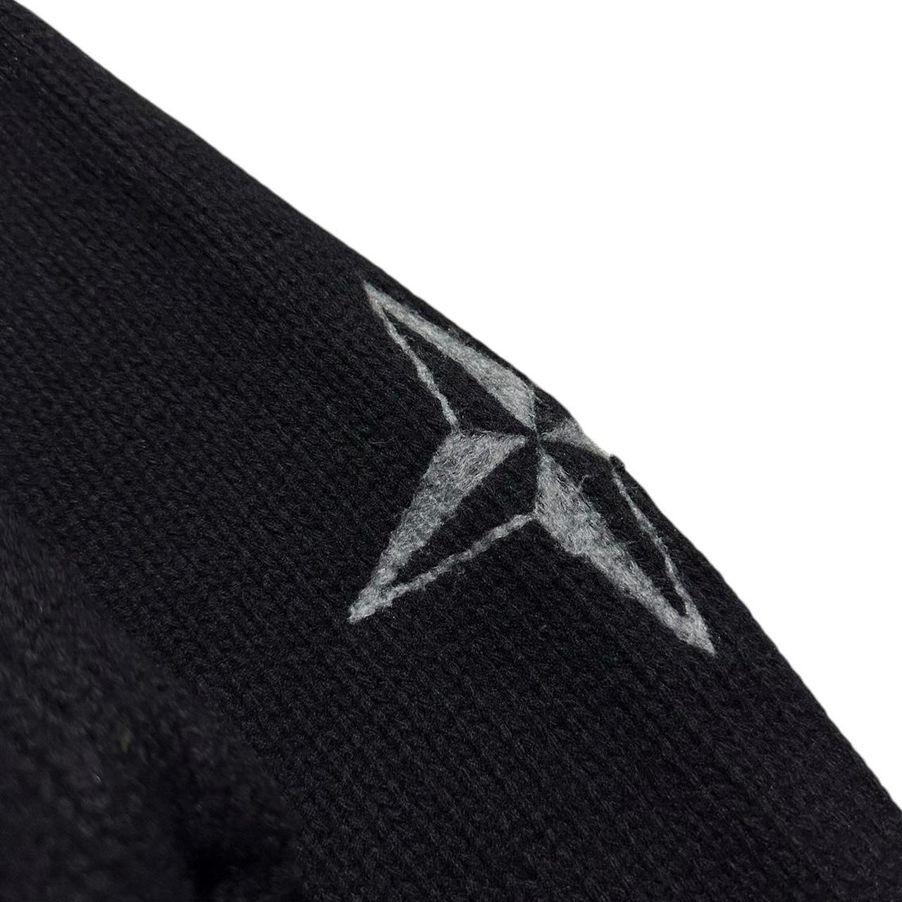 Stone Island Black Wool Arm Compass Sweater | Large, Black