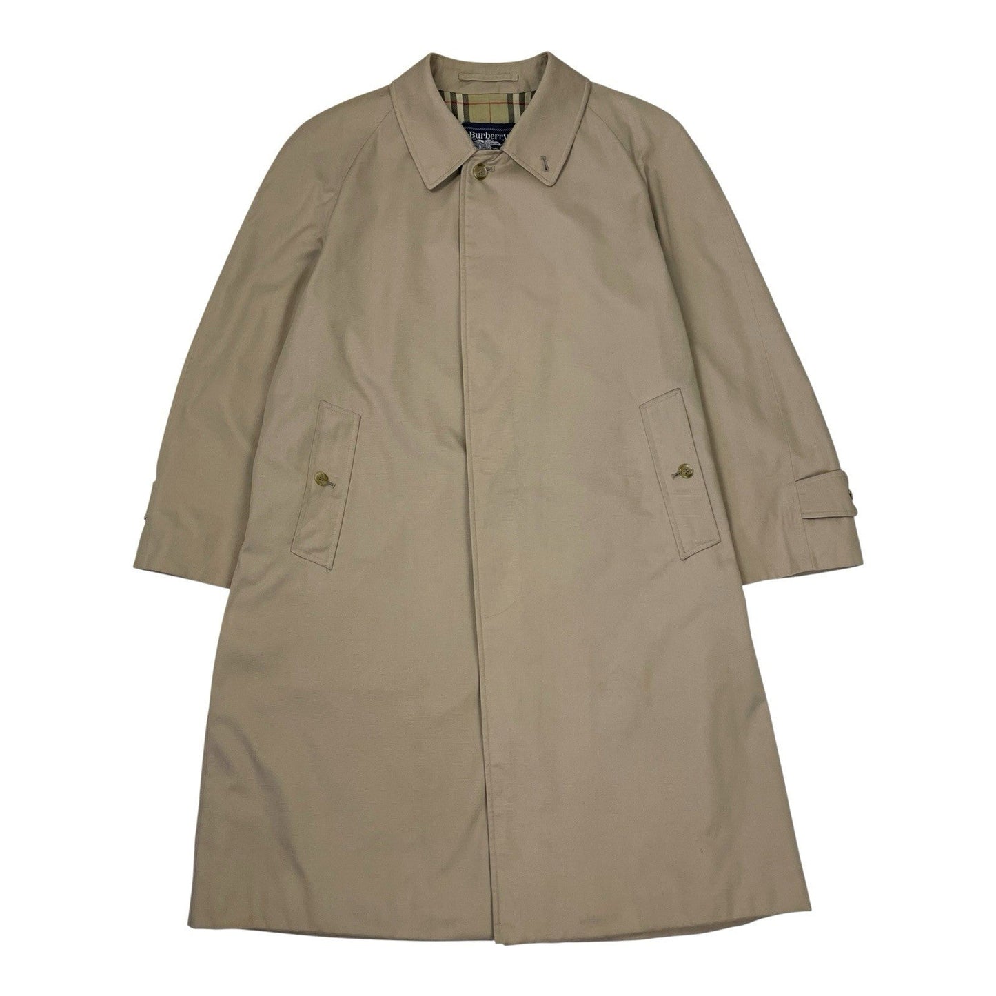 Vintage Burberry Nova Check Trench Coat, Size 50 | O/S, Beige