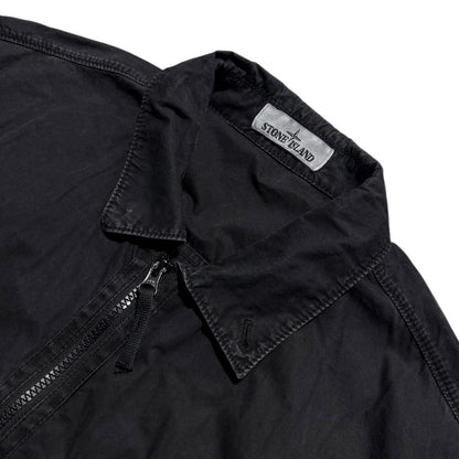 Stone Island Black Canvas Overshirt | XL, Black