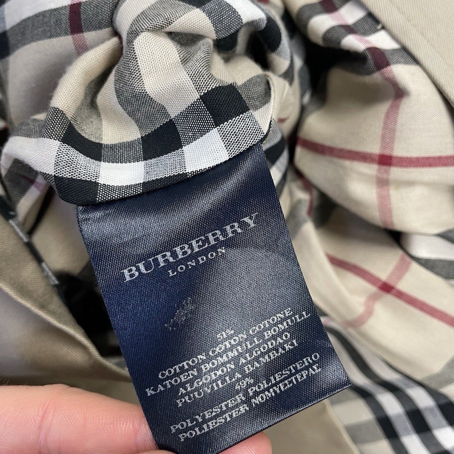 Burberry Nova Check Trench Coat, Size 12 Reg | O/S, Beige