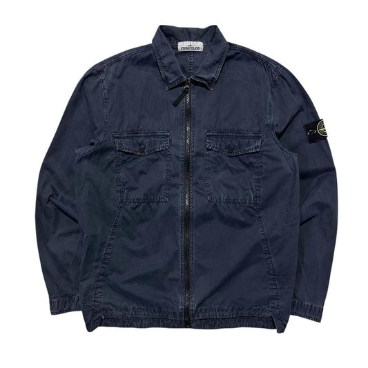 Stone Island Navy Canvas Overshirt