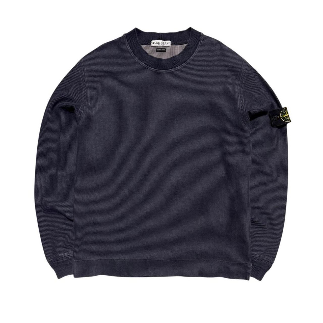 Stone Island 2004 Ribbed Pullover Jumper | Medium, Navy