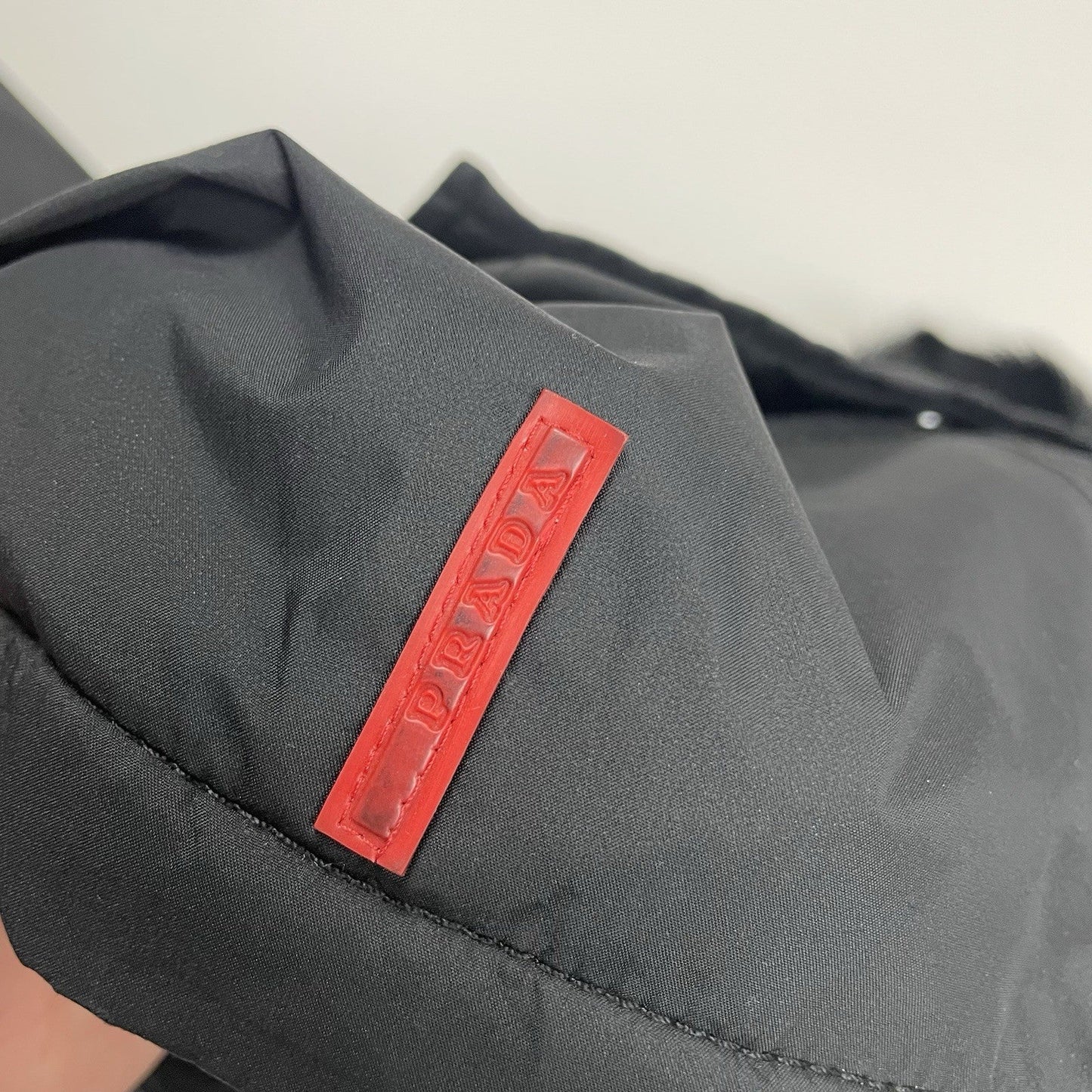 Prada Goretex Jacket Fur Trim, Size Large | O/S, Black