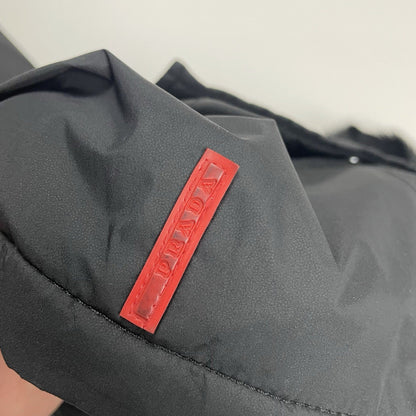 Prada Goretex Jacket Fur Trim, Size Large | O/S, Black
