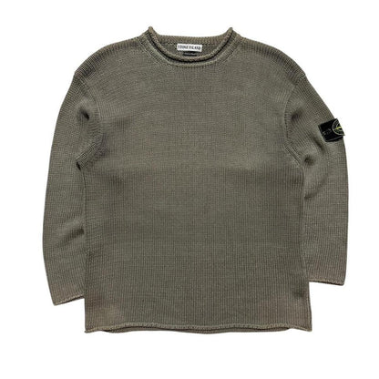 Stone Island 1996 Heavy Knit Pullover | Large, Olive