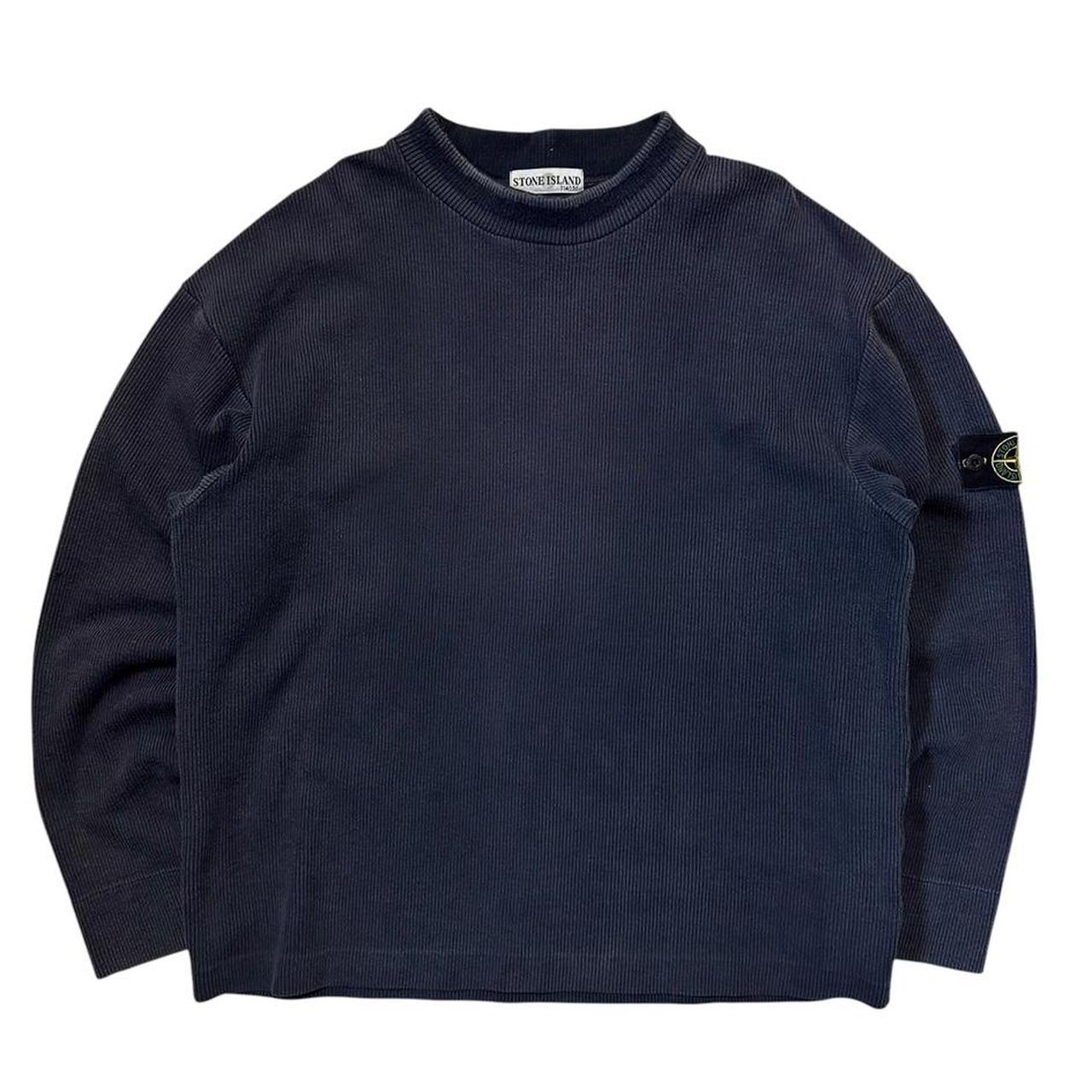 Stone Island Navy Ribbed Jumper