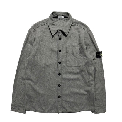 Stone Island Grey Wool Overshirt