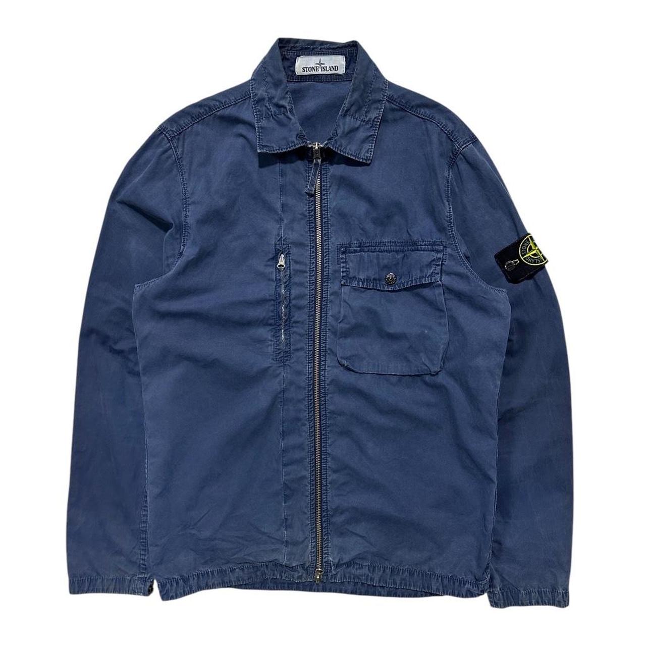 Stone Island Blue Canvas Overshirt