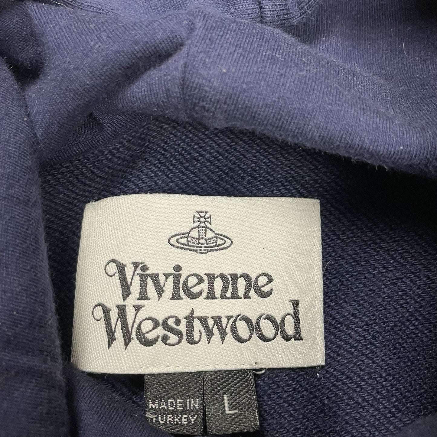 Vivienne Westwood Navy Full Zip Hoodie, Size Large | O/S, Navy