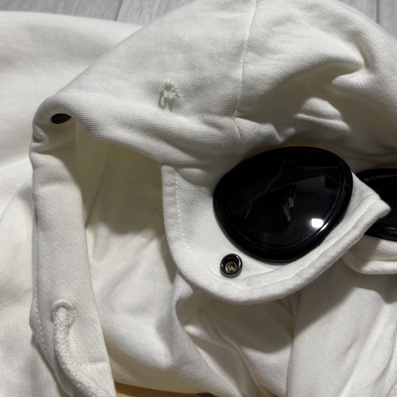 CP Company White Full Zip Goggle Hoodie | XXL, White