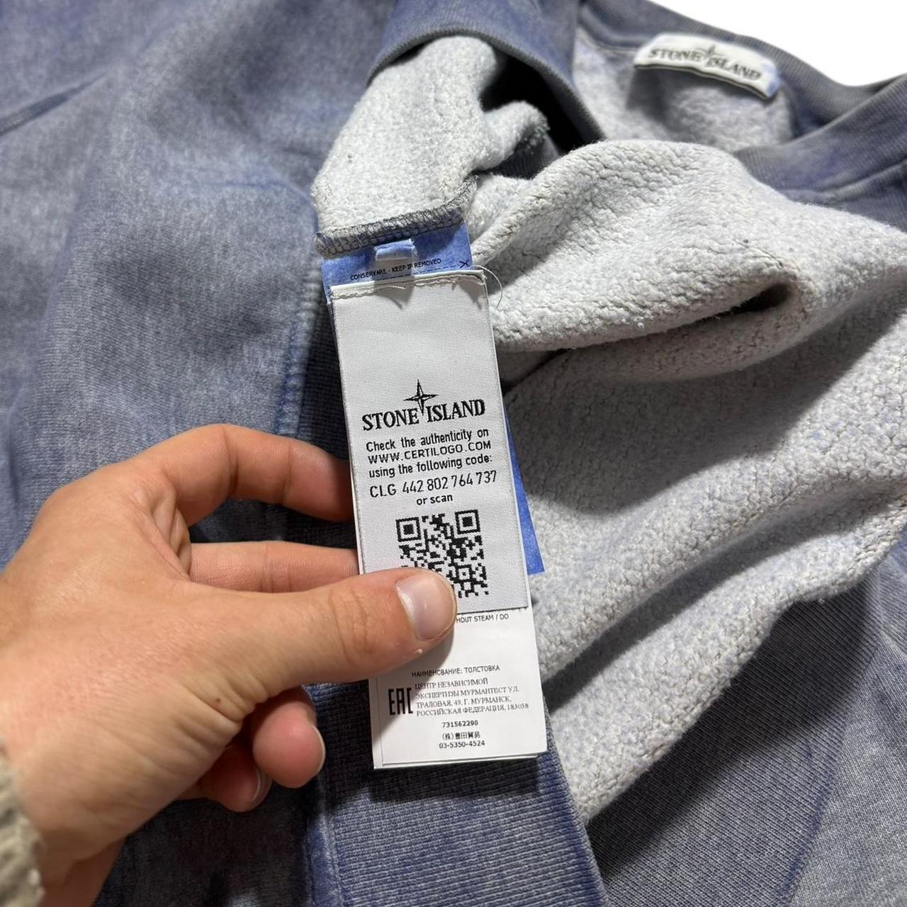 Stone Island Dust Treatment Pullover Crewneck | Large, Dusty Blue