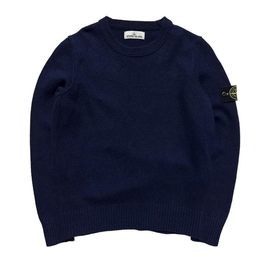 Stone Island Blue Wool Pullover Crewneck - Known Source