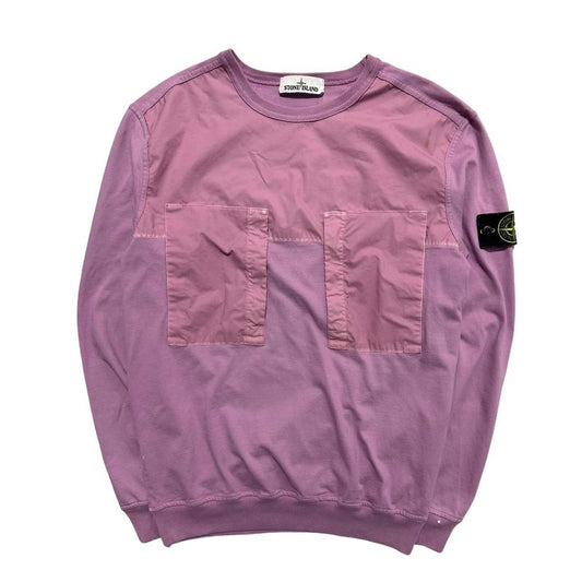 Stone Island Pink Pullover Crewneck | Medium, Pink
