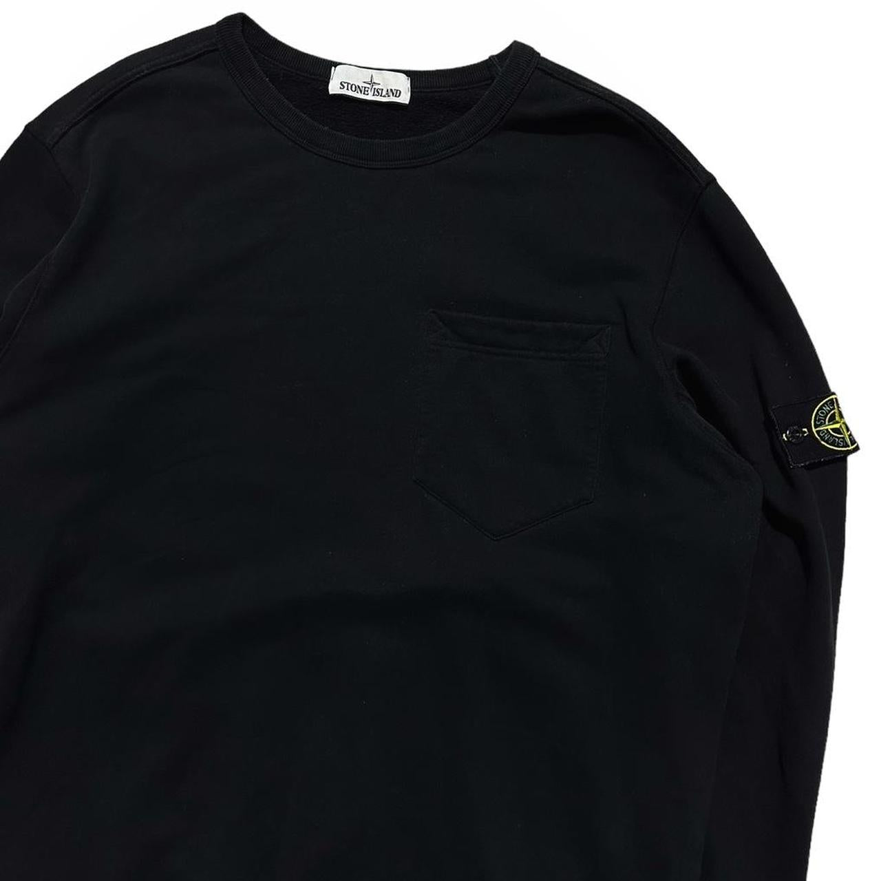 Stone Island Side Pocket Black Crewneck