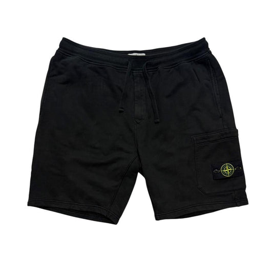 Stone Island Black Cotton Shorts | XXL, Black