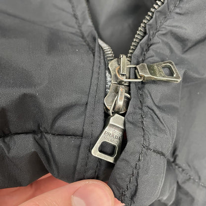 Prada Goretex Jacket Fur Trim, Size Large | O/S, Black