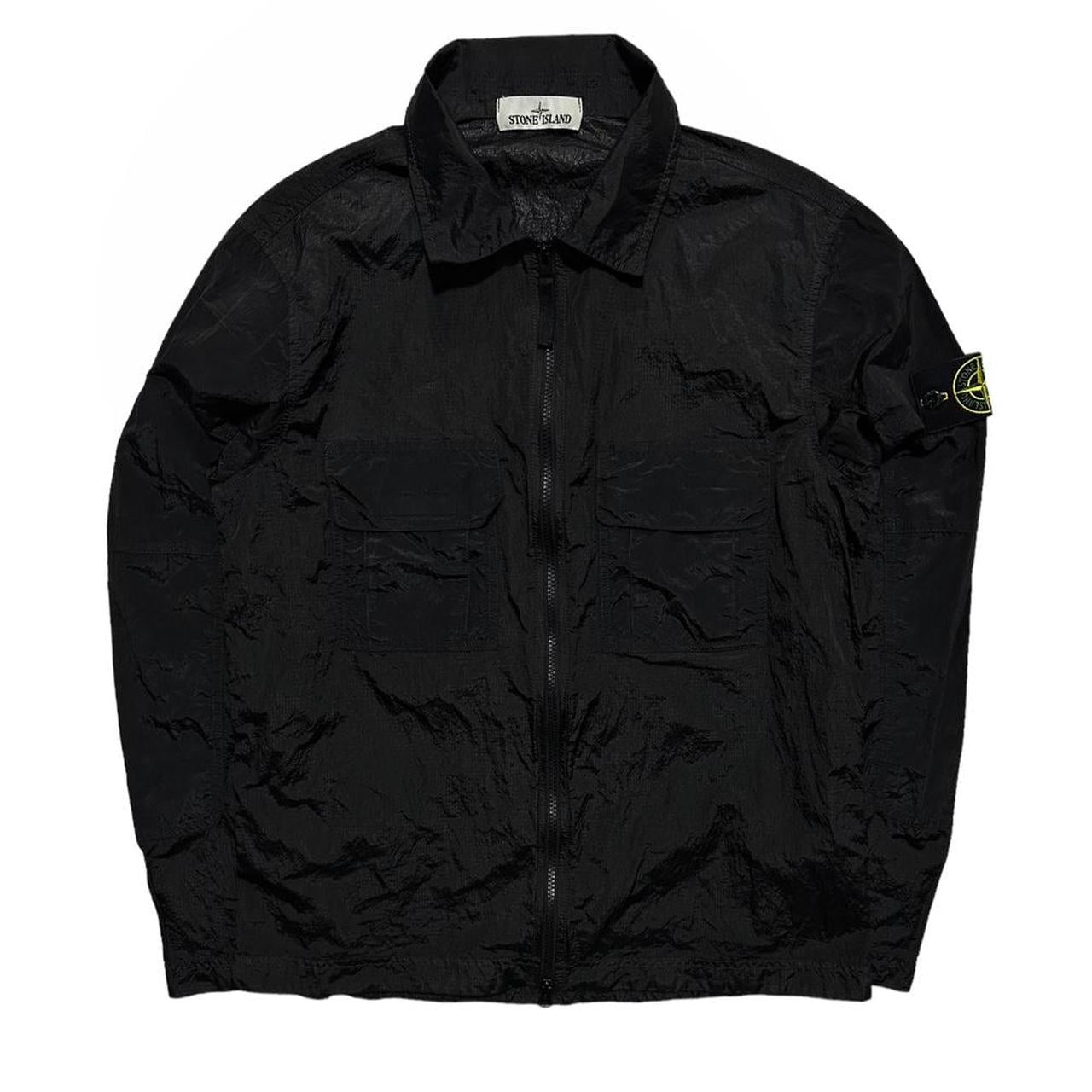 Stone Island Black Double Pocket Nylon Overshirt