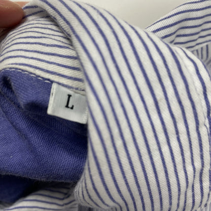 Vintage Stone Island Marina Striped Shirt, Size Large | O/S, Blue and White