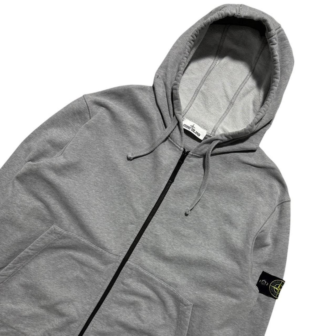 Stone Island Grey Zip Up Hoodie