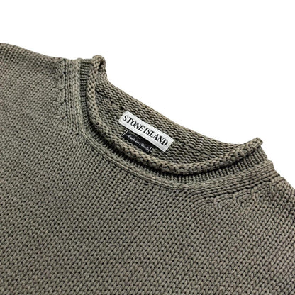 Stone Island 1996 Heavy Knit Pullover | Large, Olive