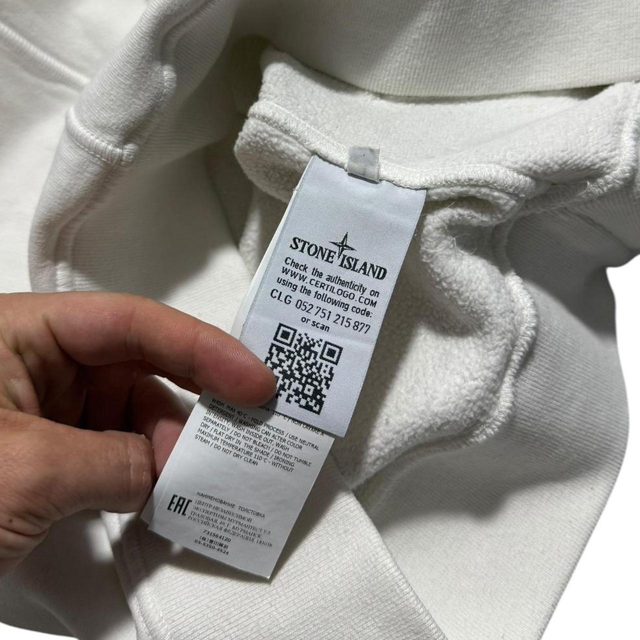 Stone Island White Pullover Hoodie