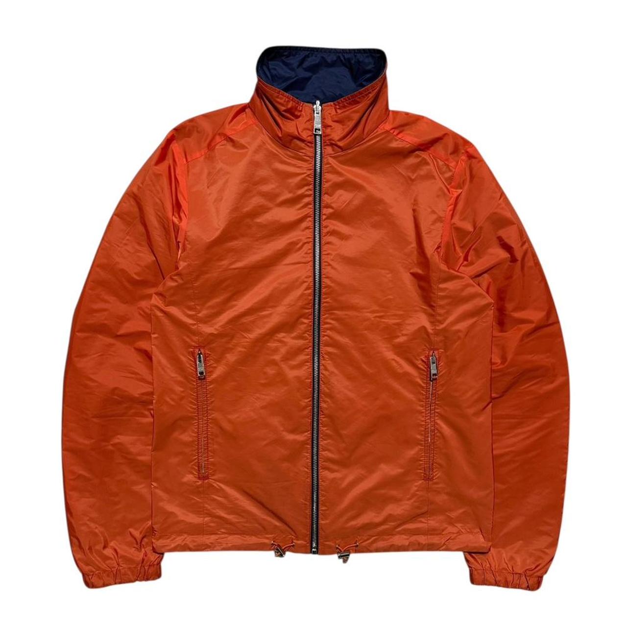 Prada Reversible Nylon Windbreaker Jacket | Small, Navy, Orange