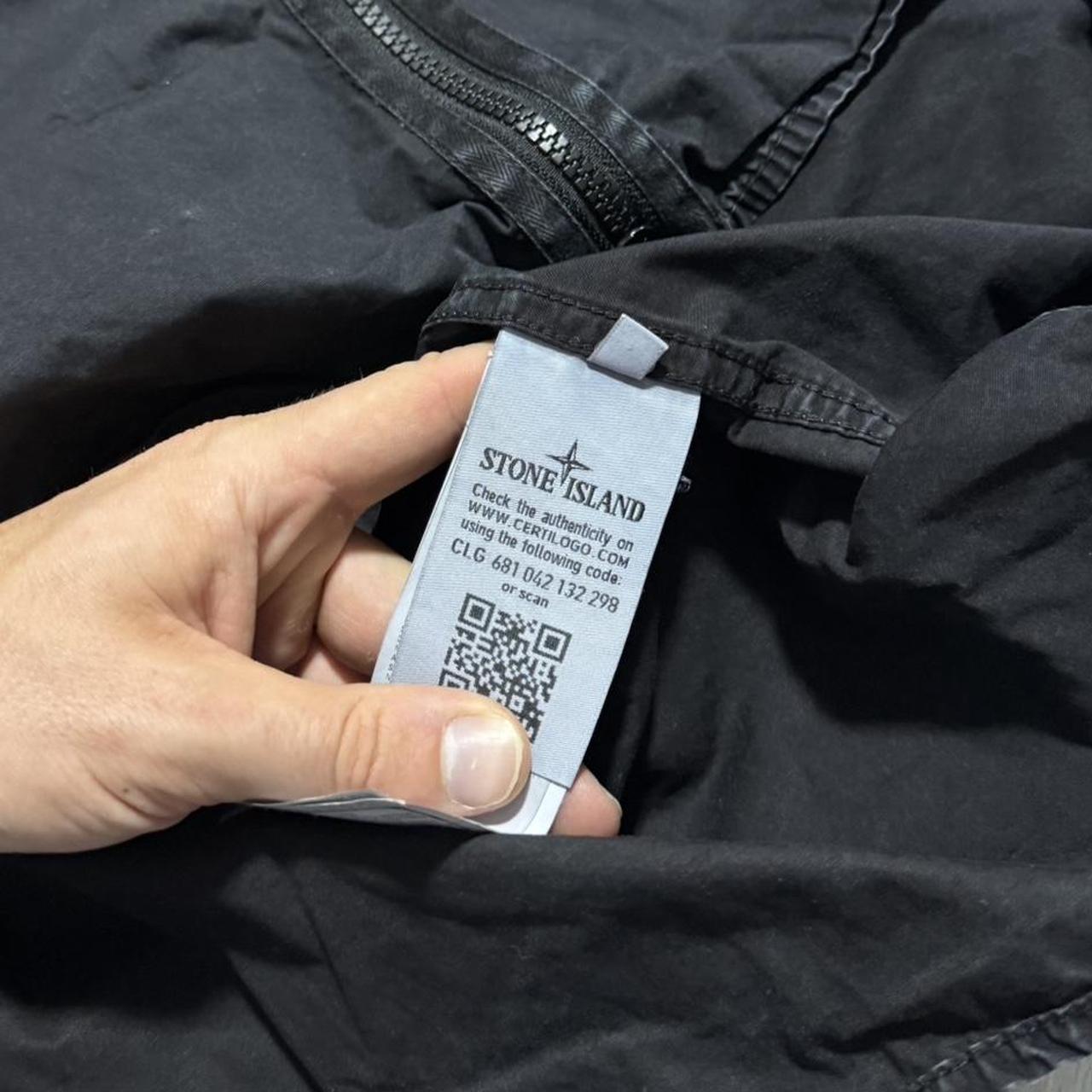 Stone Island Black Canvas Overshirt | XL, Black