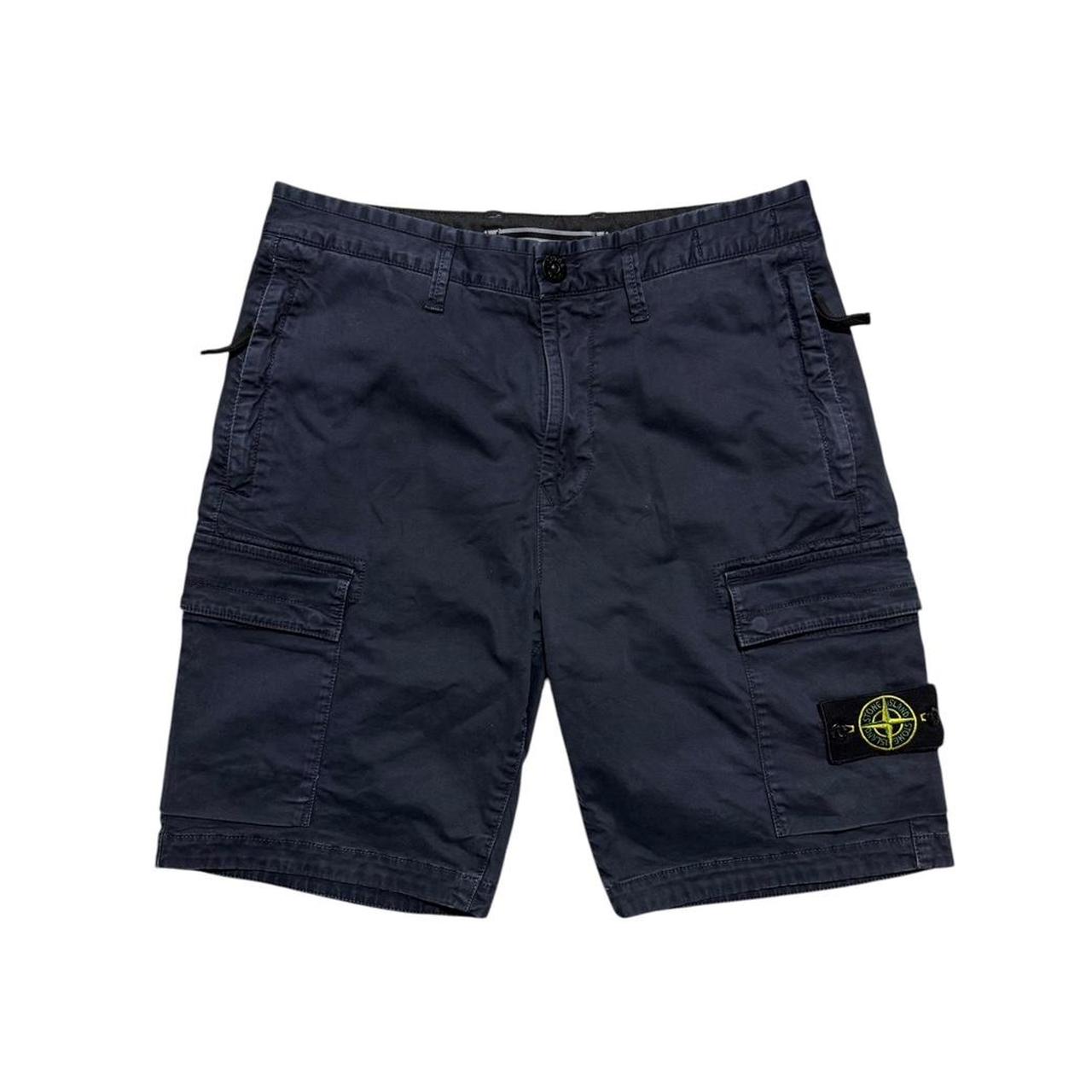 Stone Island Navy Canvas Shorts