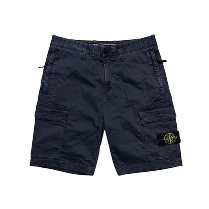 Stone Island Navy Canvas Shorts