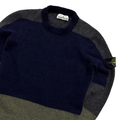 Stone Island Wool Colour Block Crewneck