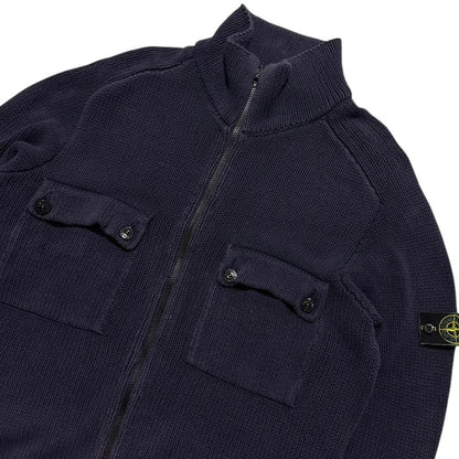 Stone Island 1998 Heavy Knit Full Zip | XL, Navy