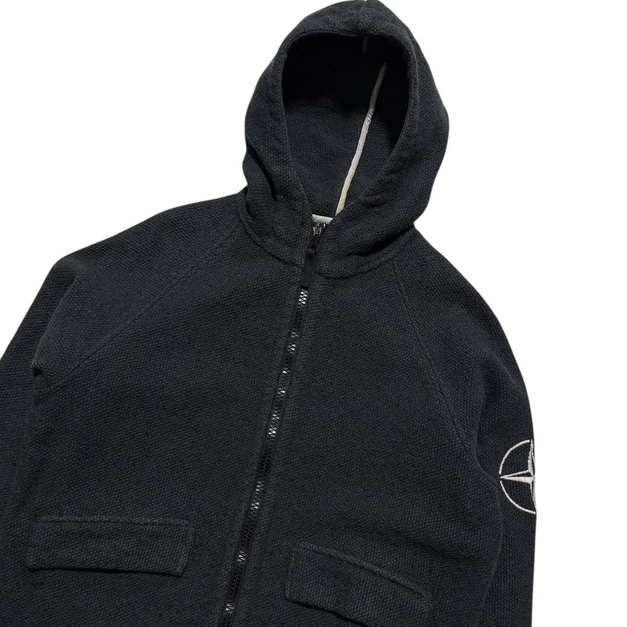 Stone Island Heavy Knit Hoodie | Large, Black