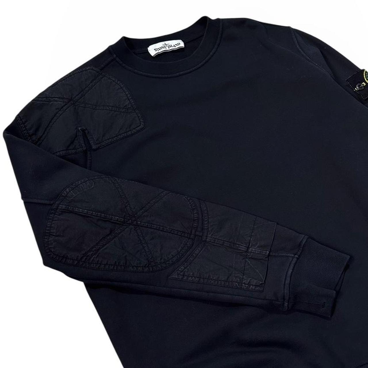 Stone Island Navy Shoulder Patch Crewneck