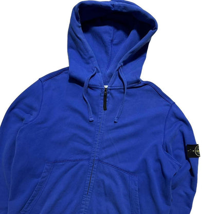 Stone Island Blue Zip Up Hoodie