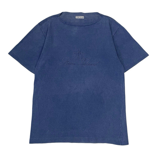Vintage Stone Island Embroidered Script Logo T-Shirt, Size Large | O/S, Multicoloured