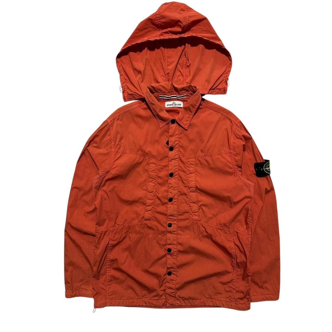 Stone Island Red Hooded Overshirt