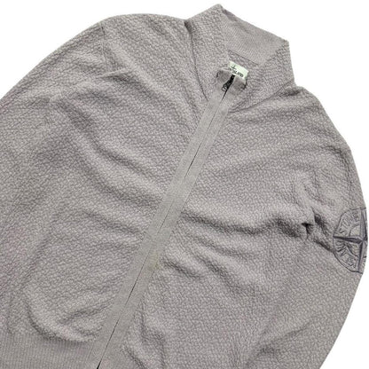 Stone Island Full Zip Knit | Small, Light Grey