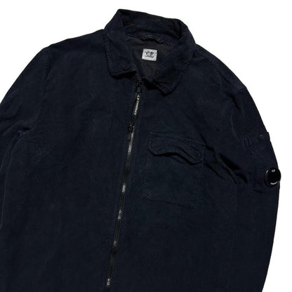 CP Company Thin Corduroy Navy Zip Up Shirt